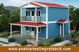 124 Metrekare İki Katlı Prefabrik Ev 124 Metrekare İki Katlı Prefabrik Ev