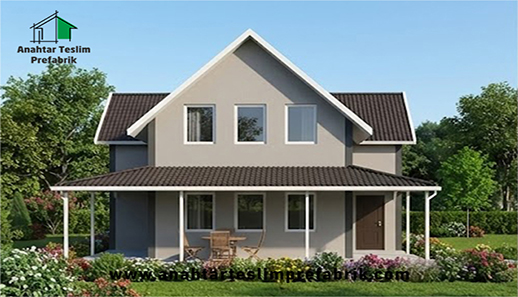 100 metrekare iki katlı prefabrik ev