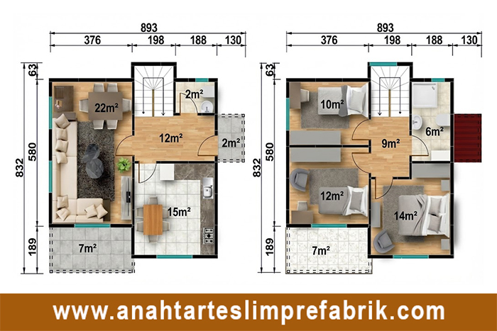 118 metrekare iki katlı prefabrik ev planı 118 metrekare iki katlı prefabrik ev planı