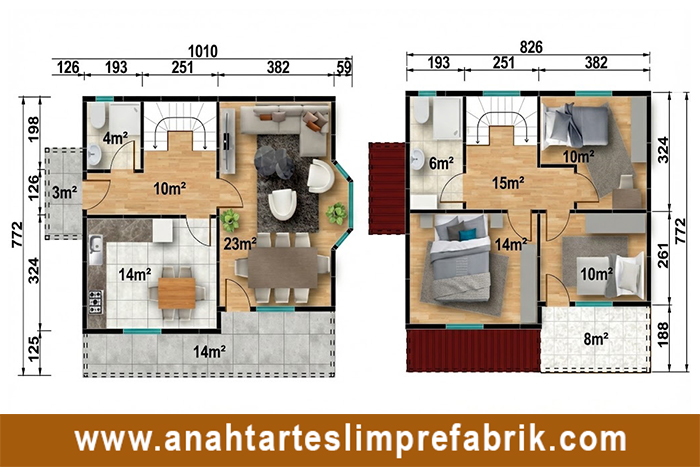 126 metrekare iki katlı prefabrik ev planı 126 metrekare iki katlı prefabrik ev planı