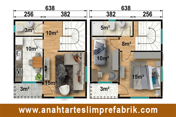82 metrekare iki katlı prefabrik ev planı 82 metrekare iki katlı prefabrik ev planı