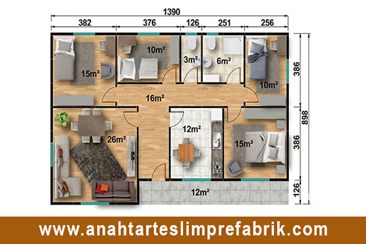 125 metrekare prefabrik ev planı 125 metrekare prefabrik ev planı