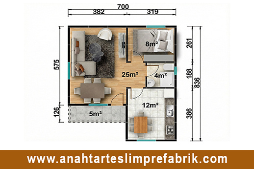 54 metrekare prefabrik ev planı 54 metrekare prefabrik ev planı