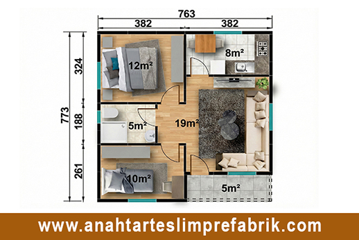 59 metrekare prefabrik ev planı 59 metrekare prefabrik ev planı