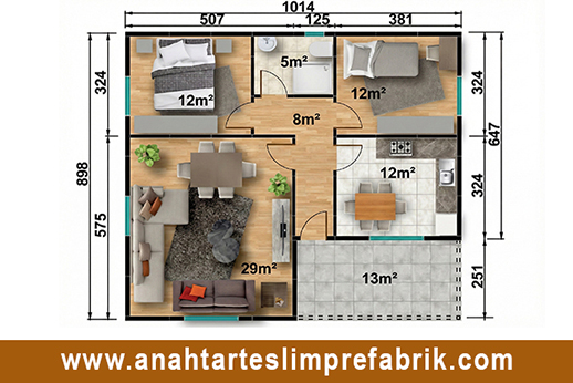 91 metrekare prefabrik ev planı 91 metrekare prefabrik ev planı