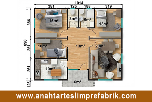 95 metrekare prefabrik ev planı 95 metrekare prefabrik ev planı