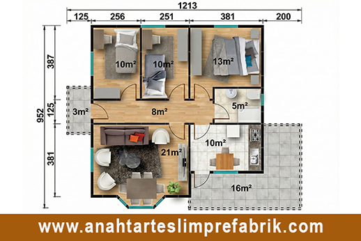 95 metrekare prefabrik ev planı 95 metrekare prefabrik ev planı